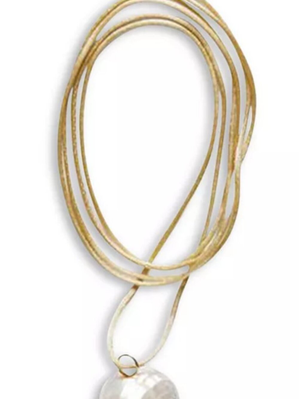 Anni Lu Shell on a String Pendant Necklace Gold Plated Ivory